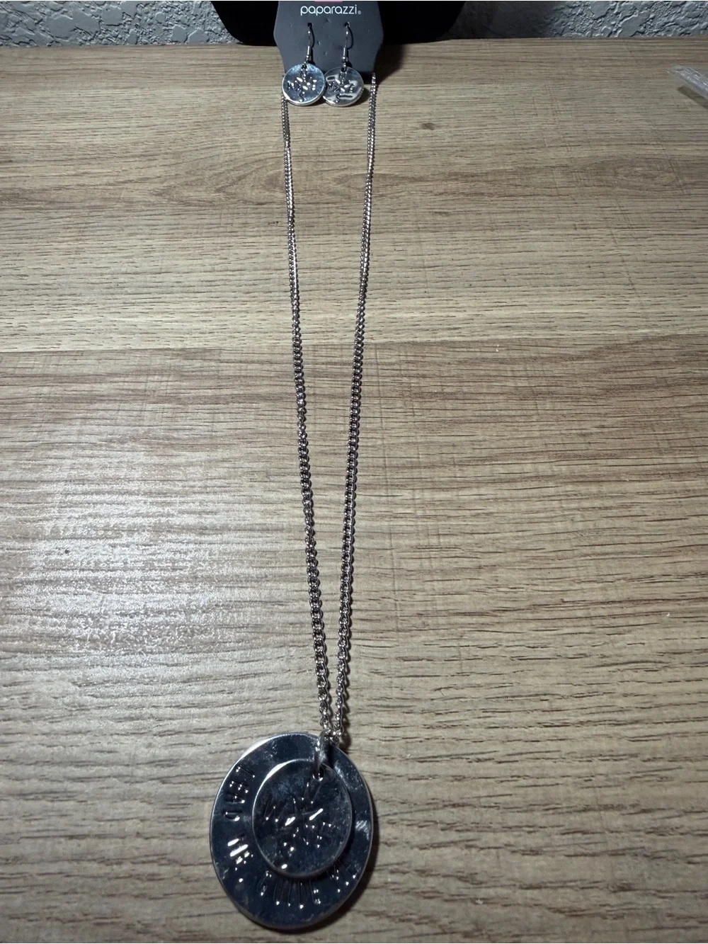 paparazzi Silver “Lead Me Guide Me” Necklace with Matching Earrings